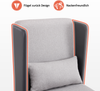 M MCombo Ohrensessel mit Hocker, Polstersessel Relaxsessel für Wohnzimmer, Lesesessel Bequem, Loungesessel Modern, Stoff/Kunstleder 4707 (Grau) Bild 2