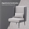 M MCombo Ohrensessel mit Hocker, Polstersessel Relaxsessel für Wohnzimmer, Lesesessel Bequem, Loungesessel Modern, Stoff/Kunstleder 4707 (Grau) Bild 5