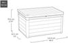 Dmora Aufbewahrungstruhe für draußen Ajax, Gartenbox, Outdoor-Truhe, Stauraumbank für außen, 123x62 h71 cm, Anthrazit Bild 3
