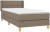 vidaXL Polsterbett mit Matratze Taupe 90x200 cm Stoff Bild 3