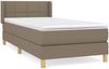 vidaXL Polsterbett mit Matratze Taupe 90x200 cm Stoff Bild 2