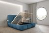 Polsterbett Doppelbett GRACIA 160x200cm Komplettset in Stoff Allora Blau Bild 2