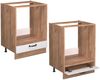 Herdumbauschrank Fame-Line Weiß Landhaus 60 cm ohne Arbeitsplatte Vicco Bild 5