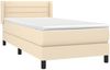 vidaXL Boxspringbett mit Matratze Creme 100x200 cm Stoff 3129774 Bild 3