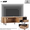 TV-Schrank 173 x 38 x 48 cm in Holzoptik mit 2 Türen, 2 Schubladen und Kabeldurchführungen Bild 5