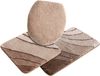 OTTO home Badematte Josie, Badvorleger, Badezimmer Teppich, Höhe 20 mm, rutschhemmend beschichtet, schnell trocknend, strapazierfähig, fußbodenheizungsgeeignet, Polyester, rechteckig, 3-tlg. Hänge-WC Set, Badteppich, Badematten, rechteckig, rund & als ... Bild 2