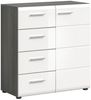 Kommode Rumba in weiß Hochglanz und grau 80 cm Bild 5