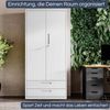 Metallschrank mit Doppel-Schublade MEGAN - 195x90x40cm Weiß | Büroschrank Aktenschrank Stahlschrank Fachbodenschrank Werkstattschrank Bild 3