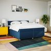 vidaXL Boxspringbett mit Matratze Blau 200x200 cm Stoff 3289107 Bild 4