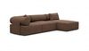 Couch Laguardia L Form in Samtstoff - Strukturstoff - braun - Rechts Bild 5