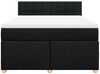 vidaXL Boxspringbett mit Matratze Schwarz 140x200 cm Stoff 3286705 Bild 4