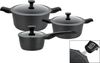 GSW Topf-Set Easy Click, Aluminiumguss (Set, 6-tlg, 1x Kochtopf Ø 20 cm, 1x Kochtopf Ø 24 cm, 1x Stielkasserolle Ø 16 cm), Induktion Bild 4