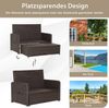 COSTWAY Loungebett, Rattan, 2-Personen, 3 in 1, mit verstellbarer Rückenlehne Bild 3