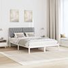 vidaXL Bettgestell mit gepolstertem Kopfteil Weiß 150 x 200 cm 3394397 Bild 4
