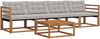 vidaXL Outdoor-Sofagarnitur mit Kissen 5 pcs Natürlich und Hellgrau 3369158 Bild 2