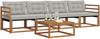 vidaXL Outdoor-Sofagarnitur mit Kissen 5 pcs Natürlich und Hellgrau 3369158 Bild 3