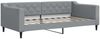 vidaXL Tagesbett Ausziehbar mit Matratze Hellgrau 80x200 cm Stoff 3197439 Bild 4