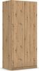 rauch Kleiderschrank, Drehtürenschrank COSTA, 2-türig, push-to-open, Eiche Artisan, 91 x 197 x 54 cm Bild 3