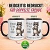 Momentals Tasse Waschbär – „Wer nicht mit mir klar kommt“ – Lustiges Geschenk Mann, Gratis Versand · Links-&Rechtshänder · Spülmaschinenfest Bild 3
