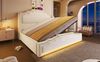Polsterbett Samt mit LED & USB-Anschluss, Stauraum, 150x213x120 cm, Beige, ohne Matratze Bild 4