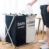 2 Fächer Wäschekorb Wäschesammler Wäschesortierer Faltbar Bild 4