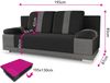 Sofa mit Schlaffunktion Imola - Schlafsofa mit Bettkasten, Couch, Bettsofa, Polstersofa, Klappsofa, Sofagarnitur (Beige (Sawana 02 + Sawana 27)) Bild 5