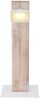 LED Tischleuchte, Holz, weiß, braun, H 45 cm Bild 5