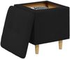 vidaXL Aufbewahrungsottomane mit Kissen Schwarz 40 x 40 x 45 cm Stoff 876805 Bild 3