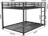 Etagenbett 140×200 cm mit 26 cm Rausfallschutz, Metall, Schwarz, ohne Matratze Bild 5