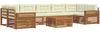 vidaXL Outdoor-Sofagarnitur mit Kissen 8 pcs Natur und Creme 3373185 Bild 2