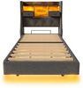 BlingBin Polsterbett Schwebebett (1-tlg, mit LED-Beleuchtung, Kopfteil-Stauraum, USB- & Type-C-Ladestation), 90x200 cm, 15 cm Bodenfreiheit, bis 150 kg belastbar Bild 4