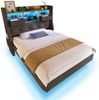 BlingBin Polsterbett Schwebebett (1-tlg, mit LED-Beleuchtung, Kopfteil-Stauraum, USB- & Type-C-Ladestation), 90x200 cm, 15 cm Bodenfreiheit, bis 150 kg belastbar Bild 2