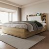 BlingBin Stauraumbett Holzbett Hydraulisches Bett, Kopfteil mit Stauraum (Doppelbett, 1-tlg, Funktionsbett 180x200), Ausgestattet mit USB-Anschluss und Tape-C-Steckdose (ohne Matratze) Bild 3