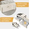 Flieks Polsterbett, Doppelbett 180×200cm mit 2 Nachttische 4 Schublade Leselicht USB-Laden Bild 4