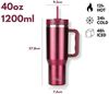 Milu Thermobecher Edelstahl Tumbler To Go 1200 ml, mit Strohhalm und Henkel Bild 3