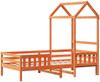 vidaXL Massivholzbett mit Dach Wachsbraun 80x200 cm Kiefer 3282164 Bild 3