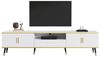 IDEASY TV-Schrank TV-Board mit Marmorfurnier, Lowboard, 200 x 40 x 46 cm 1 Schublade, 2 Türen, Kabelführung, für TV-Geräte bis 90 Zoll Bild 4
