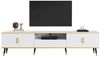 IDEASY TV-Schrank TV-Board mit Marmorfurnier, Lowboard, 200 x 40 x 46 cm 1 Schublade, 2 Türen, Kabelführung, für TV-Geräte bis 90 Zoll Bild 5