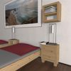 Nachttisch Nachtkommode Nachtkästchen mit Rückwand mit Zwischenboden mit Füße ohne Türe Fichte Bild 2