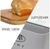 Zedelmaier Brotkasten Brotdosen aus Metall mit ökologischem Naturdeckel (als Schneidebrett), (MBH003&4), Geräumiger Retro Brotkasten aus Metall mit Holzdeckel, runder Rand Bild 2