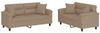 vidaXL 2-tlg. Sofagarnitur mit Kissen Cappuccino-Braun Kunstleder 3202376 Bild 2