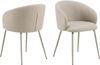 Esszimmerstuhl >Eleanor< (2er-Set) Design 4-Fuß, Bezug beige - 55,5x79x55cm (BxHxT) Bild 3