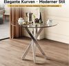 i@home Essgruppe Esstisch-Set(Esstisch und 2 Stühlen),Tischplatte aus gehärtetem Glas, (moderner 80*80*75cm Esstisch,verzinkte Tischbeine,Couchtisch, Esszimmerstühle,silberne Tischbeine), Hochtransparente Glastischplatte, Galvanisierte Metallbeine Bild 4