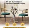 i@home Essgruppe Esstisch-Set(Esstisch und 2 Stühlen),Tischplatte aus gehärtetem Glas, (moderner 80*80*75cm Esstisch,verzinkte Tischbeine,Couchtisch, Esszimmerstühle,silberne Tischbeine), Hochtransparente Glastischplatte, Galvanisierte Metallbeine Bild 3