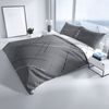 Leonado Vicenti Bettwäsche Hochwertige Polycotton, Baumwolle, 3 teilig, schlichtes Streifen Design mit Wendeseite, Beige, Grün und Grau Bild 2
