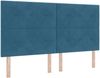 vidaXL Boxspringbett mit Matratze Dunkelblau 200 x 180 cm Samt 3340944 Bild 4