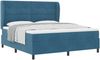 vidaXL Boxspringbett mit Matratze Dunkelblau 200 x 180 cm Samt 3340944 Bild 2