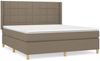 vidaXL Boxspringbett mit Matratze Taupe 180x200 cm Stoff 3132013 Bild 2