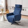 Relaxsessel B 67 x T 80,5 x H 110 cm, drehbar & verstellbar, Chenille in Blau Bild 2
