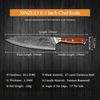 21cm Damaskus Chefmesser 67 Schichten Kochmesser Fleisch Fisch Gemüse Gyuto Bild 3